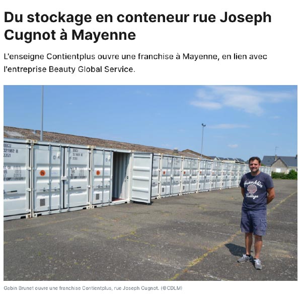 Du stockage en conteneur rue Joseph Cugnot à Mayenne