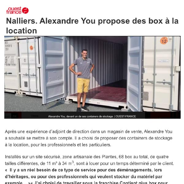 Nalliers, Alexandre You propose des box à la location